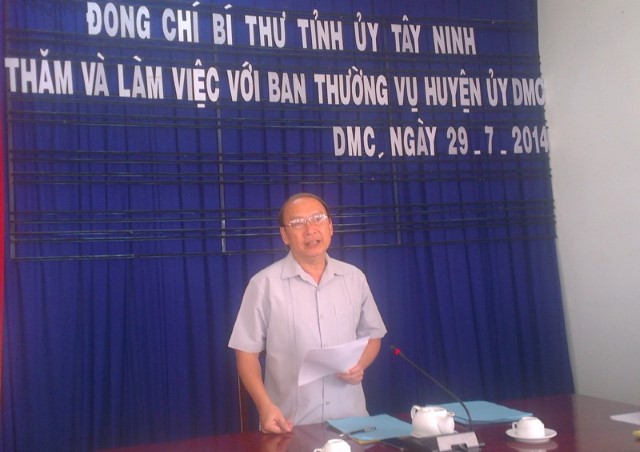 Bí thư Tỉnh uỷ làm việc tại huyện Dương Minh Châu