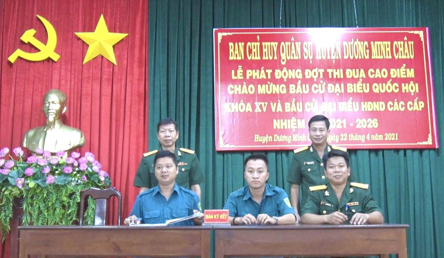Ban Chỉ huy Quân sự huyện Dương Minh Châu:  Tổ chức phát động thi đua chào mừng bầu cử đại biểu Quốc hội khóa XV và bầu cử đại biểu Hội đồng nhân dân các cấp