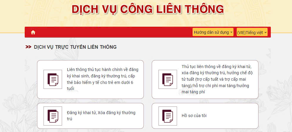 Xã Phan: Hướng dẫn nộp hồ sơ trực tuyến: liên thông đăng ký khai sinh, đăng ký thường trú, cấp thể BHYT cho trẻ em dưới 6 tuổi