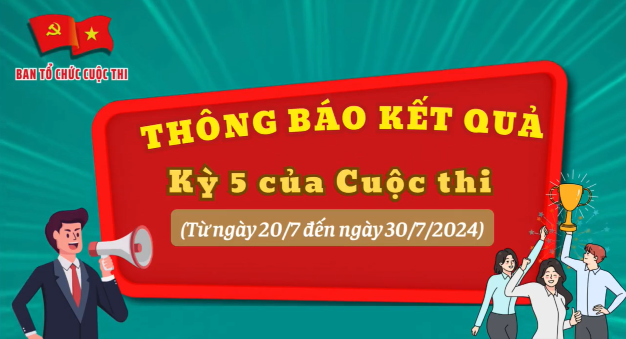 Kết quả kỳ 5 (tháng 7/2024) và Link tham gia kỳ 6 (tháng 8/2024) Cuộc thi trực tuyến tìm hiểu Chuyên đề năm 2024